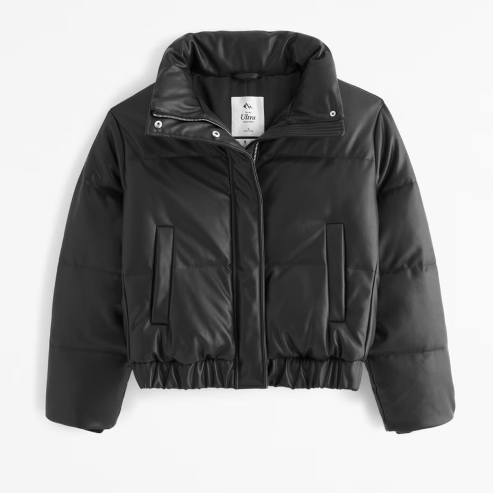 Abercrombie & Fitch Vegan Leather Mini Ultra Puffer
